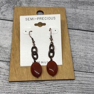 Artisan style semi precious stone stement earrings boho
